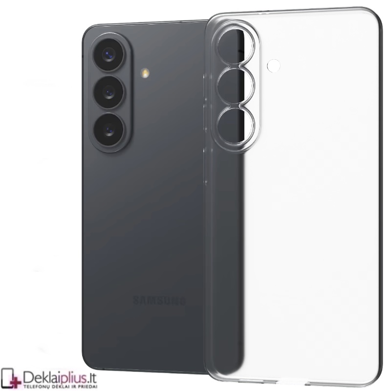 Silikoninis dėklas su kameros apsauga 2.0 mm storio - permatomas (Samsung Galaxy S26) Silikoninis dėklas su kameros apsauga 2.0 mm storio - permatomas (Samsung Galaxy S26)